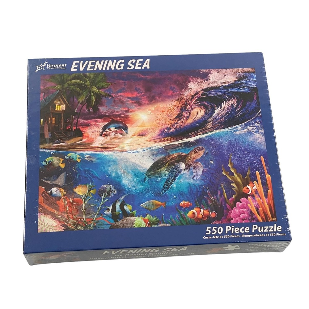 Vermont‎ Christmas Company Evening Sea Rafael Trujillo 550 Pcs Puzzle NEW